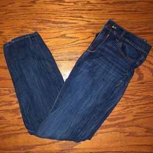 Express dark wash skinny jeans